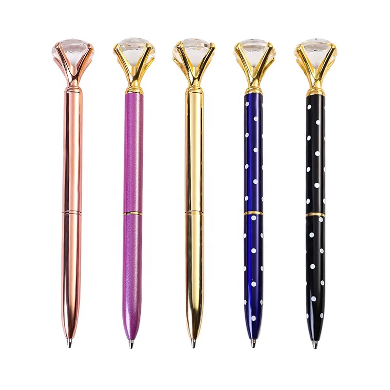 Mixed Colors Bling Pens Crystal Diamond promotional Fancy Metal Ballpoint Pen