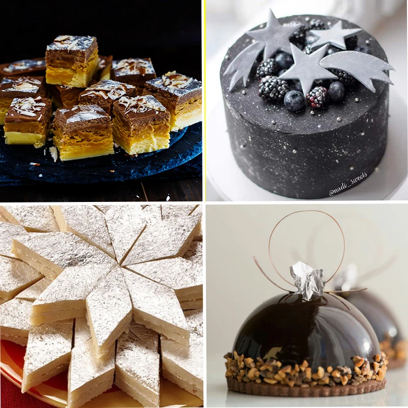 Factory Direct Sales 1g Per Bottle 99.9% Edible Gold Silver flake For Food and Beauty Art Decoration Gold Leaf Foil metal crafts