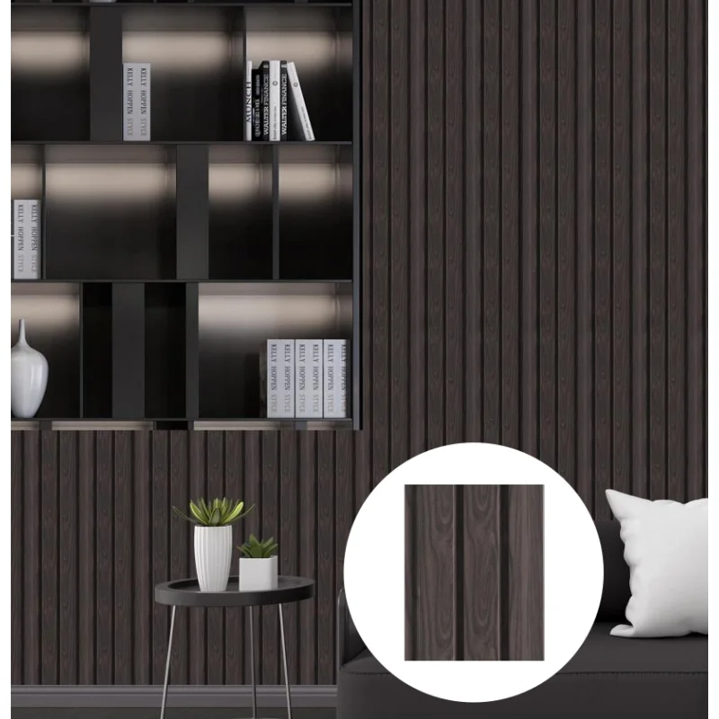 Competitive Price TikTok Cladding Wall 3D Foam PVC Wooden Style Heat Insulation Alternative Fluted Plastic Interior Wall Panel