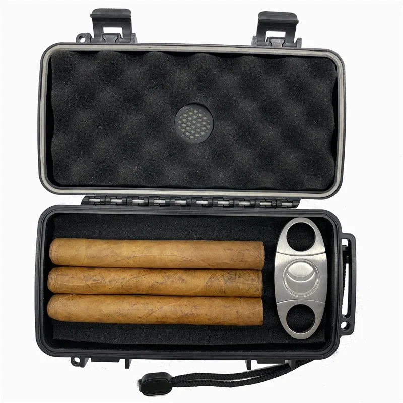 Hot-selling Travel Cigar Humidor Plastic Cigar Case Cigarette Box Portable Waterproof Cigar Box