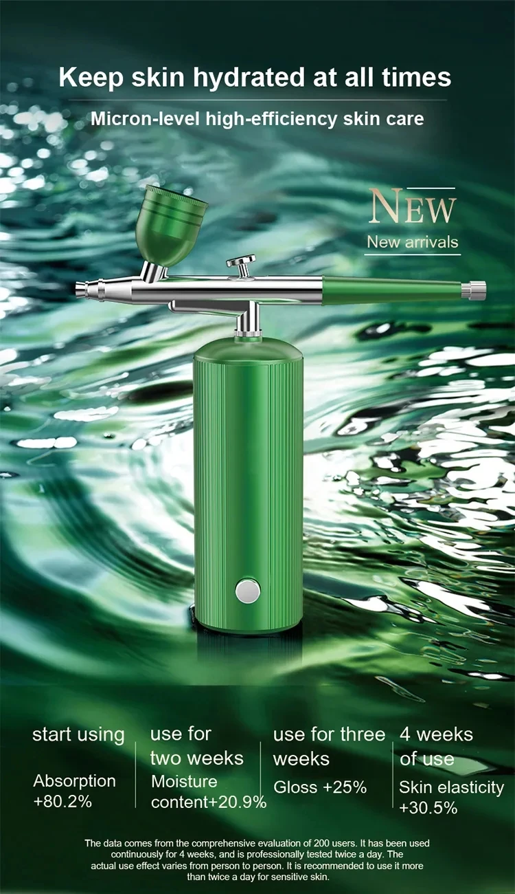 2023 Handheld High Pressure Oxygen Water Jet Oxygen Injection Spray Facial Steamer Mist Nano Oxygen Injector