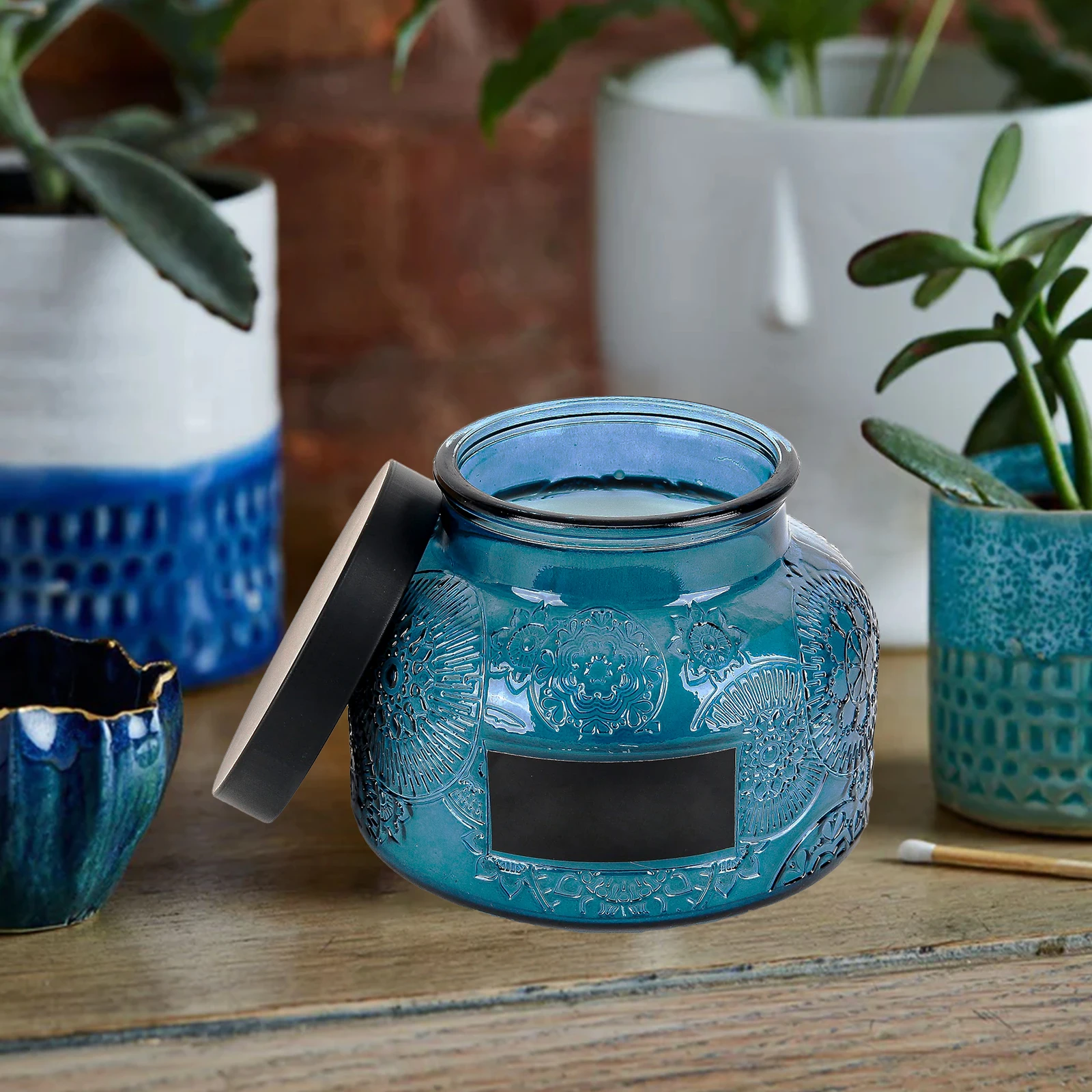 Sea Breeze Scented Crystal Stone Decorated Scented Candles Home Decor Custom Candle Jar Scented Soy Wax Candle