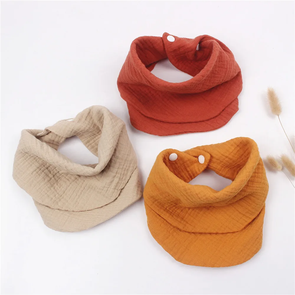 Kangobaby Wholesale Solid Color Baby Bib Soft Muslin Baby Infinity Scarf bibs