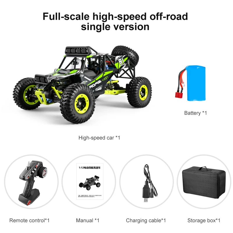 Hot sell RC Car High Speed Car 2.4G 1/12 4WD 50KM/H Big-wheel Vehicle Models Truck Off-RTR RC HOBBY for adult or child VS WL