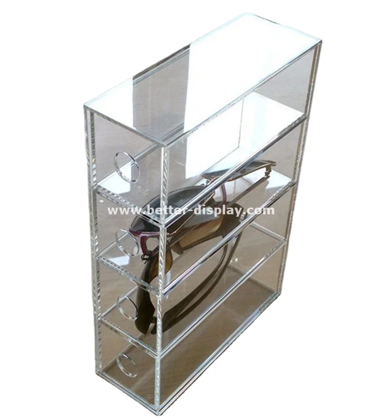 Custom clear acrylic eyeglass display cabinet