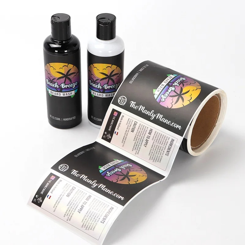 Custom cosmetics Brand tamper proof packaging label sticker for cosmetic product
