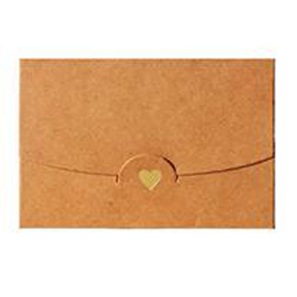 New Design Mini Kraft Paper Envelopes High-end Hot Stamping Love Pearlescent Paper Recycled Gift Envelopes
