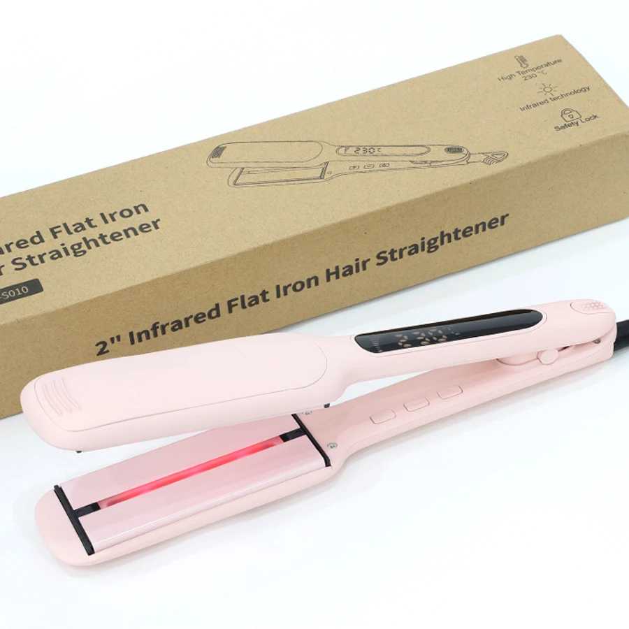 Custom Straighten Wholesale Titanium Hair Styling Electrical Hair Salon Tools Ceramic Infrared Hair Straightener Flat Iron