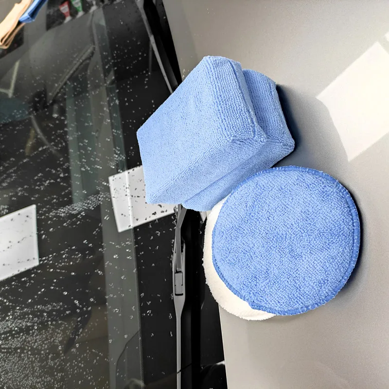 Wax Sponge Foam Pad Block Terry Microfiber Wax Applicator Sponge for Auto Detailing Polishing Buffing Cleaning