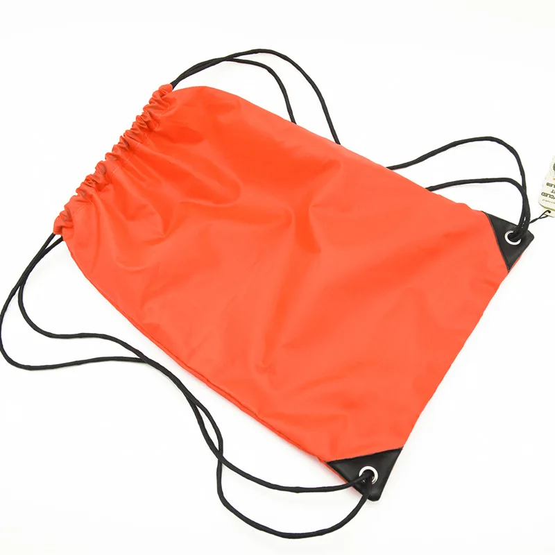 Custom Polyester Oxford Large Sports Drawstring Backpack Bag Gym String Cinch Sack with Pockets