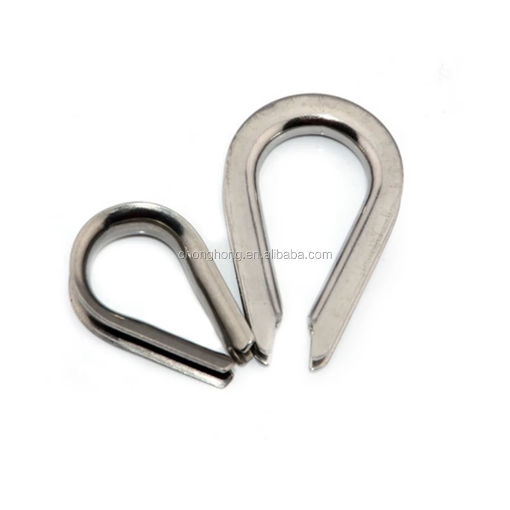 AISI304&316 Stainless Steel Wire Rope Thimble G414/G411/DIN6899A/DIN6899B Standard Cable Thimble Rigging Hardware Fittings