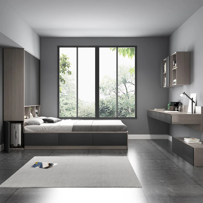 Luxury Custom Modern Furniture Set Frame Design 1.8 M Drawers Solid Wooden Beds Double Wood Bed With Storage