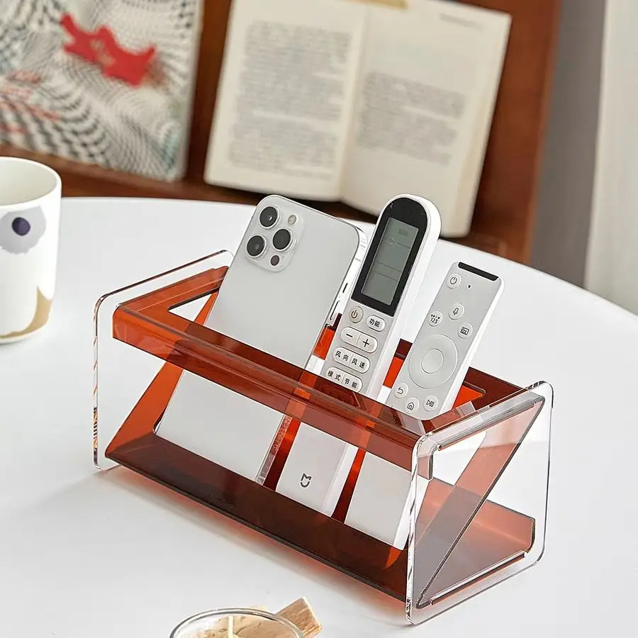 New Arrival Acrylic Remote Control Holder Durable Acrylic Remote Control Storage Box Rack for Christmas Gift