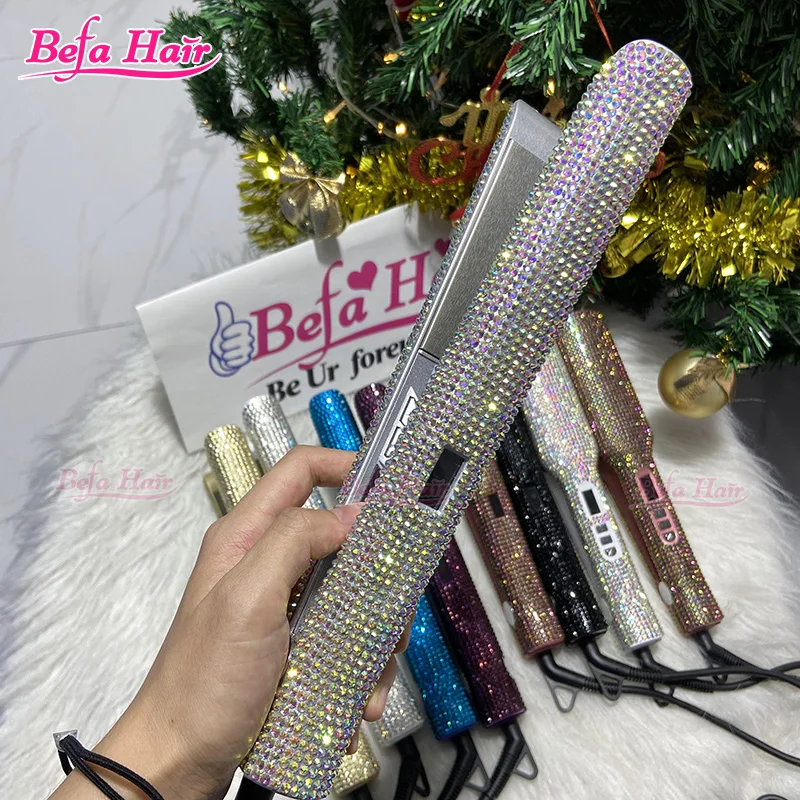 Wholesale Bling Flat Iron Hair Straightener AB Diamond Bling Flat Iron Custom Bling Flat Irons Rhinestone Diamond