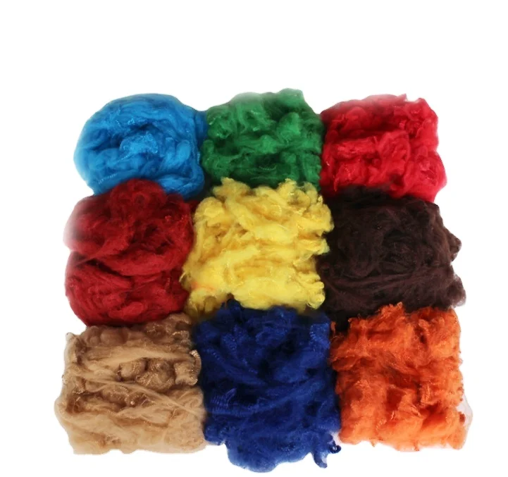 China Factory Recycled GRS 3D 7D 15D Polyester Fiber Virgin Raw Polyester Staple Fiber