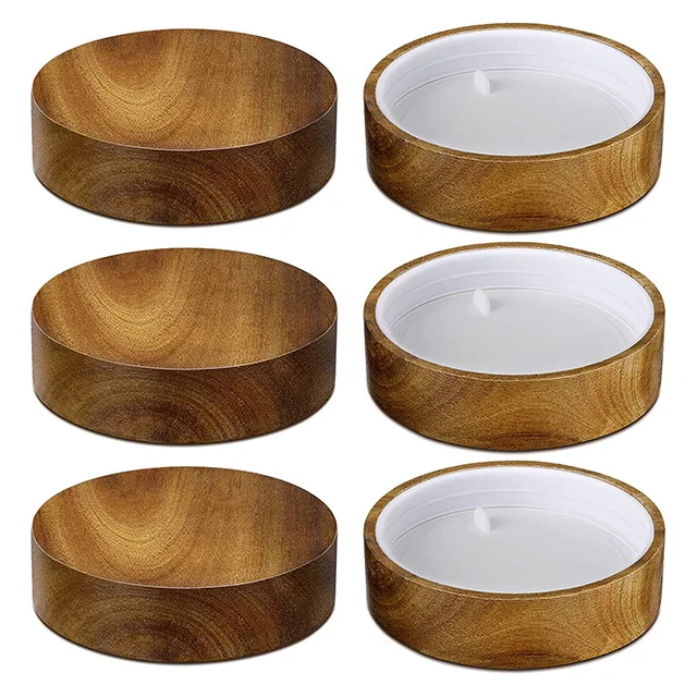 Vietnam Reusable Airtight Food Storage Containers Covers Glass Mason Jars Cups Wooden Lids