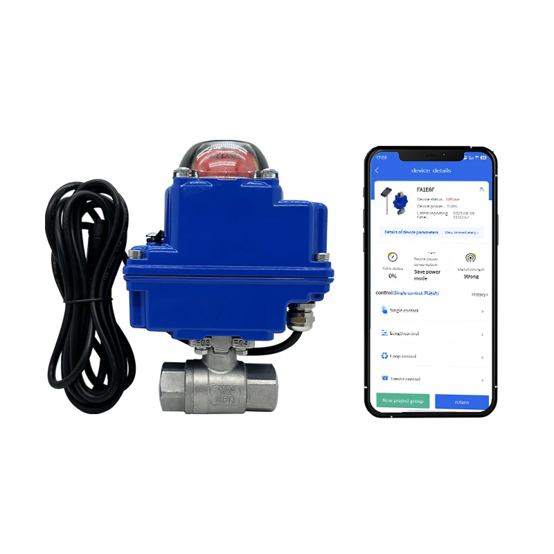 169 433 868 915MHz LoRa frequency Enable Solar powered High Pressure 800lbs-2500lbs Forged 1PC 2PC 3PC Motorized Ball Valve