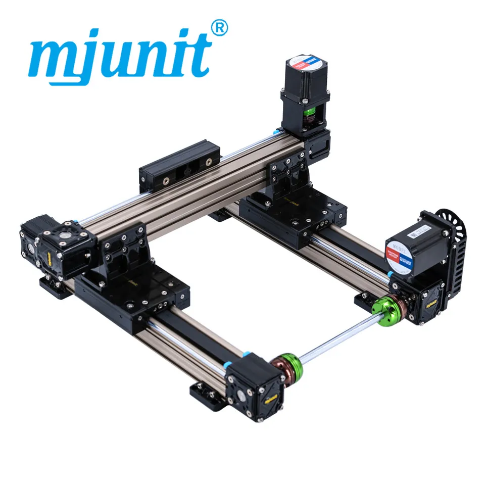 mjunit synchronous belt module linear rail sliding guideway manipulator with customized XY axis gantry for reciprocating glue