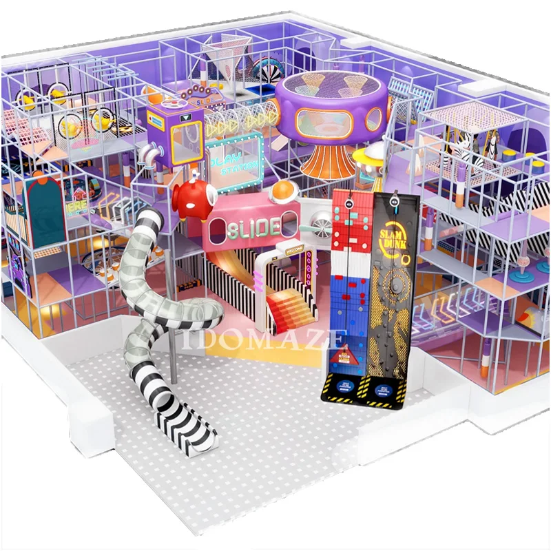 New Coming Attractive Children Commercial Big Indoor Soft Playground With Large Slide For Hot Sale