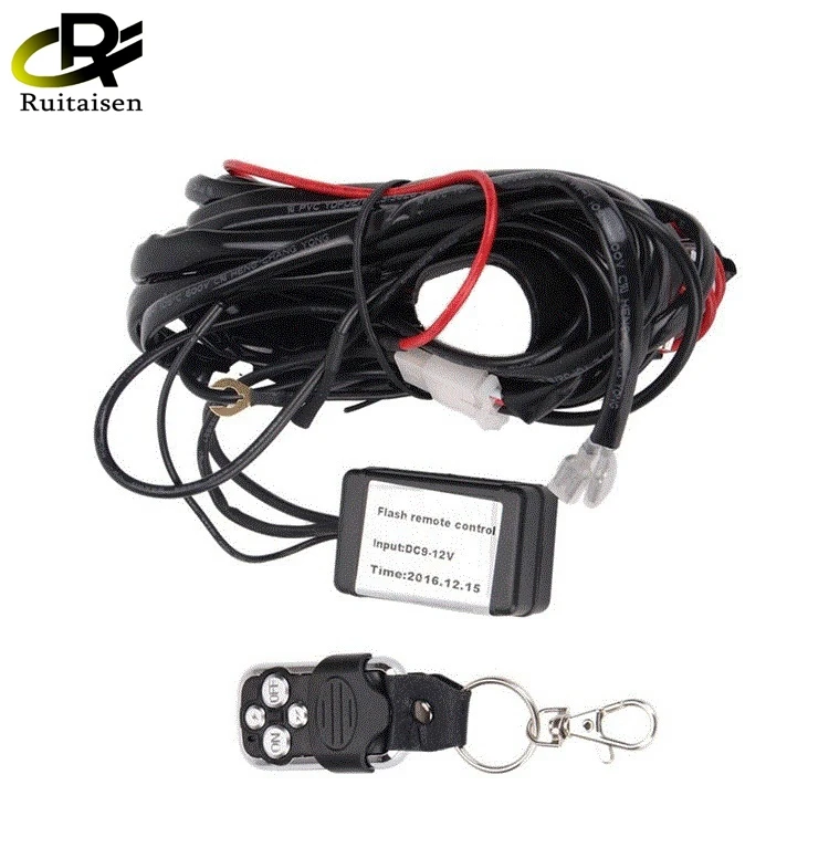 Auto LED Work Light Strobe Remote Controller Wiring Harness Kit Offroad 4x4 Truck Driving Lamp LED Light Bar 1 Lead Flash Switch