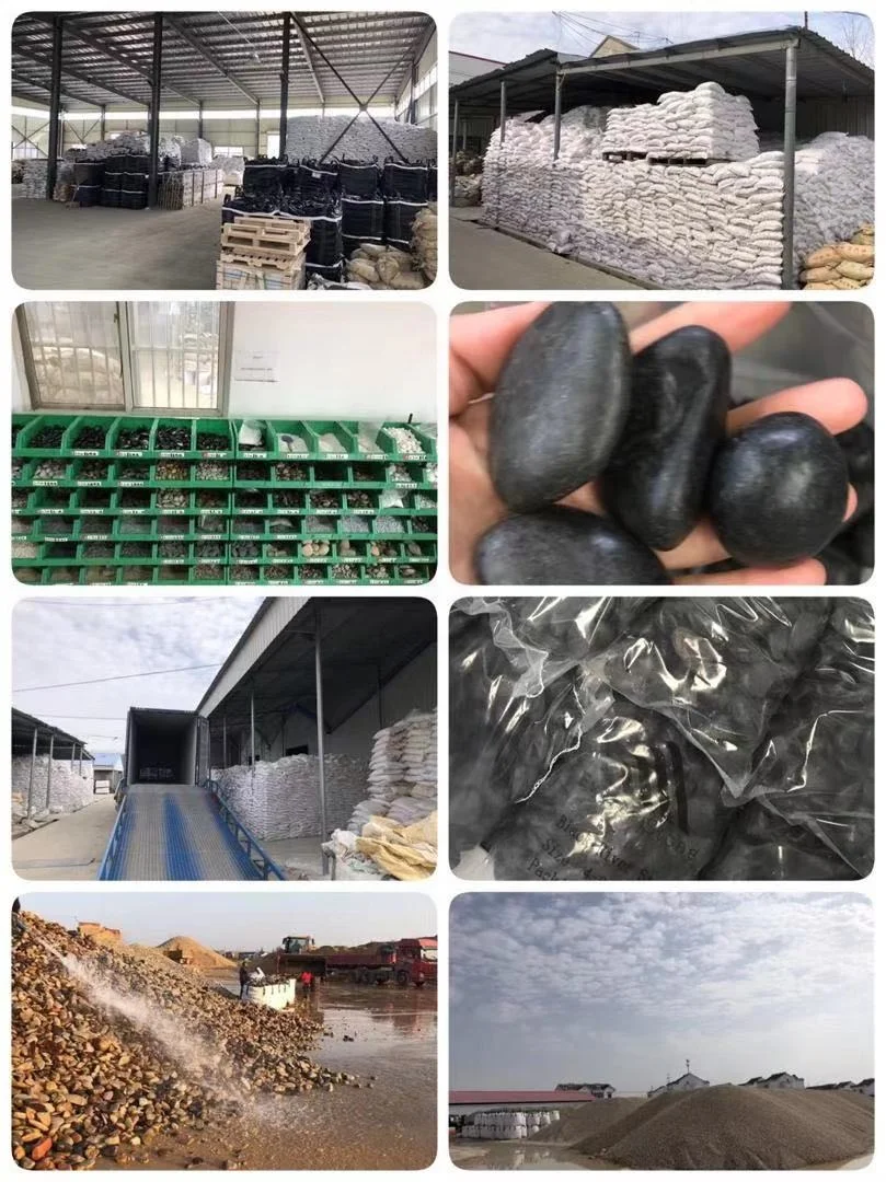 Hot Sell Black Natural Polished River Rock Landscaping High Quality Natural Pebble Stone Black Beach River Pebble Rock