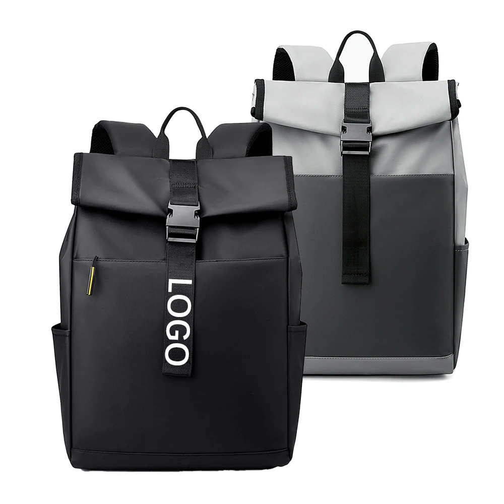 Waterproof Expandable Nylon Rolltop Laptop Backpacks Bag for Compyute Men Custom Roll Top Bag