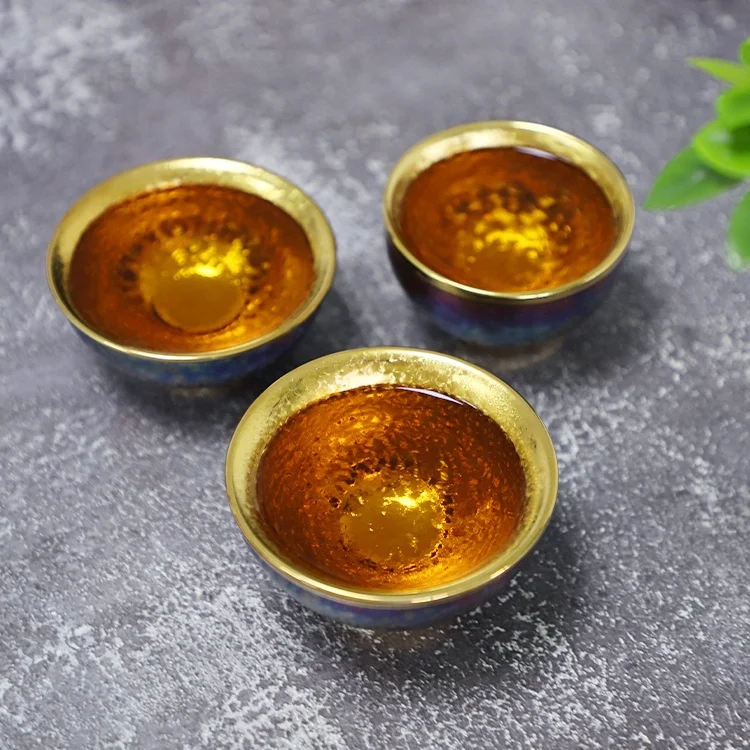 Honorable Gilt Jianzhan Cup 140ml Golden Chinese Ceramic Teacup Luxurious Packing