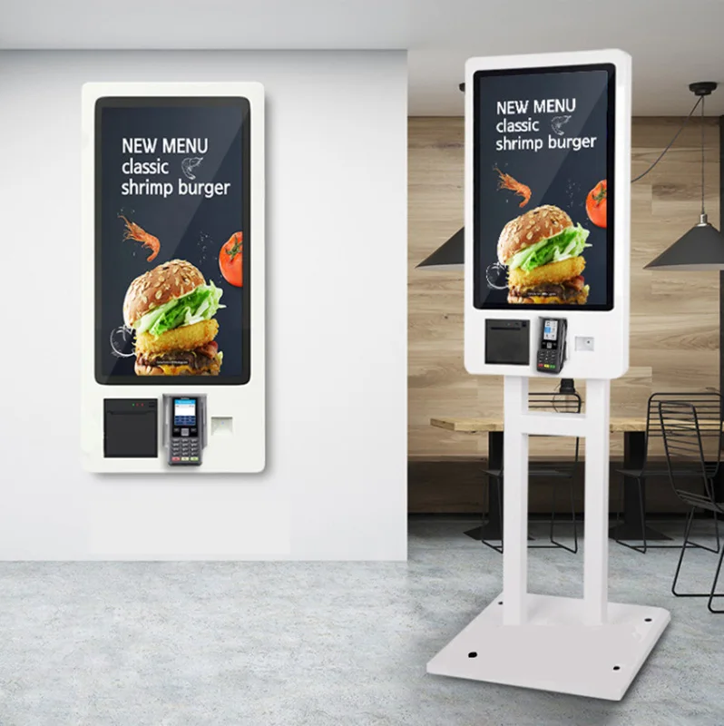THLEE Card Scanning Self-service Payment Kiosk 21.5 Inch Ordering Kiosk with Printer Supermarket Mall Cashier Kiosk