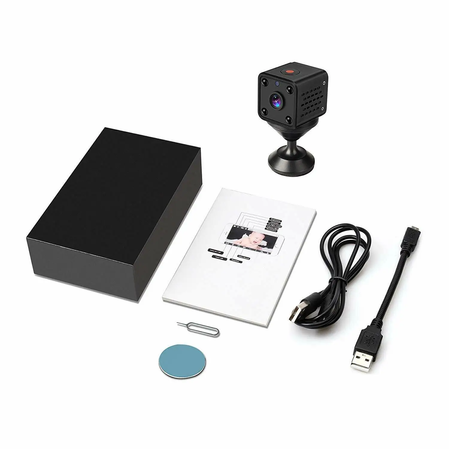  Вращающаяся на 360 Градусов Беспроводная Bluetooth Мини шпионская Скрытая камера Wifi для