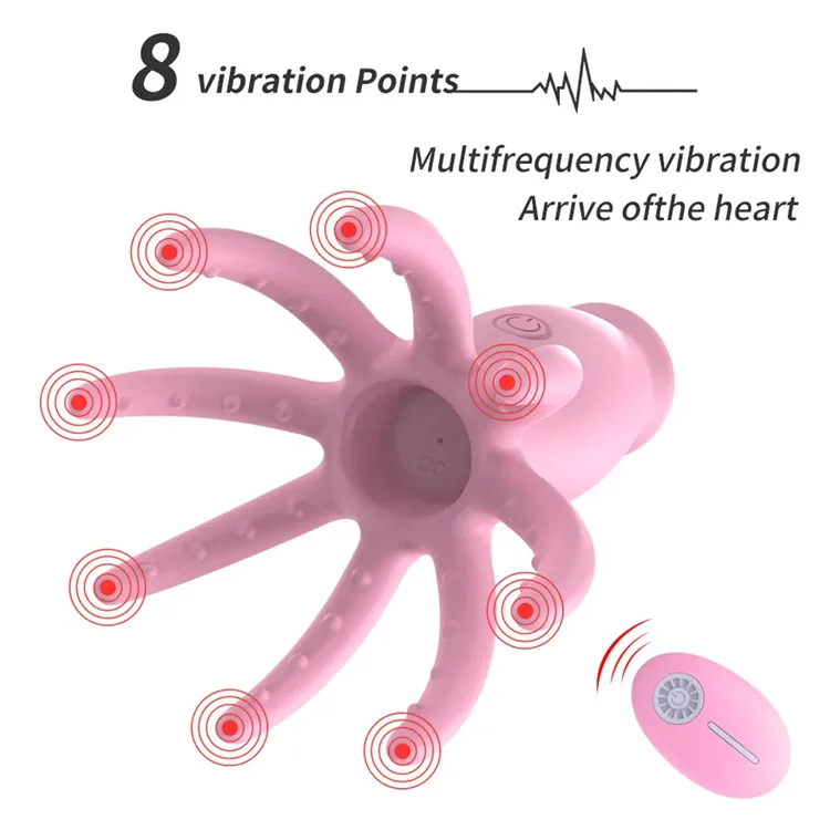 Remote Control Octopus Dildo Vibrator 10 Modes Vibrating Butt Plug Clit Nipples Sucking Saxy Toys