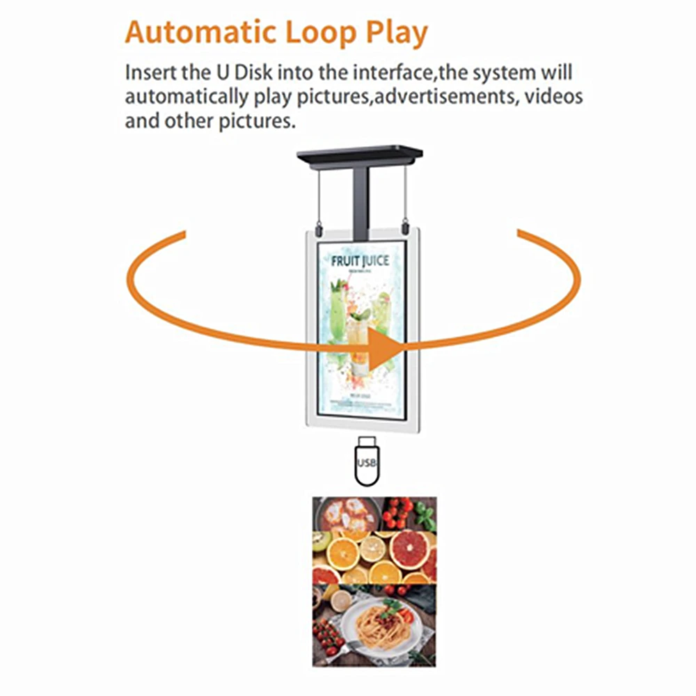 43 49 55 inch double sided advertising window facing lcd digital signage elevator display digit signag tv hanging screen