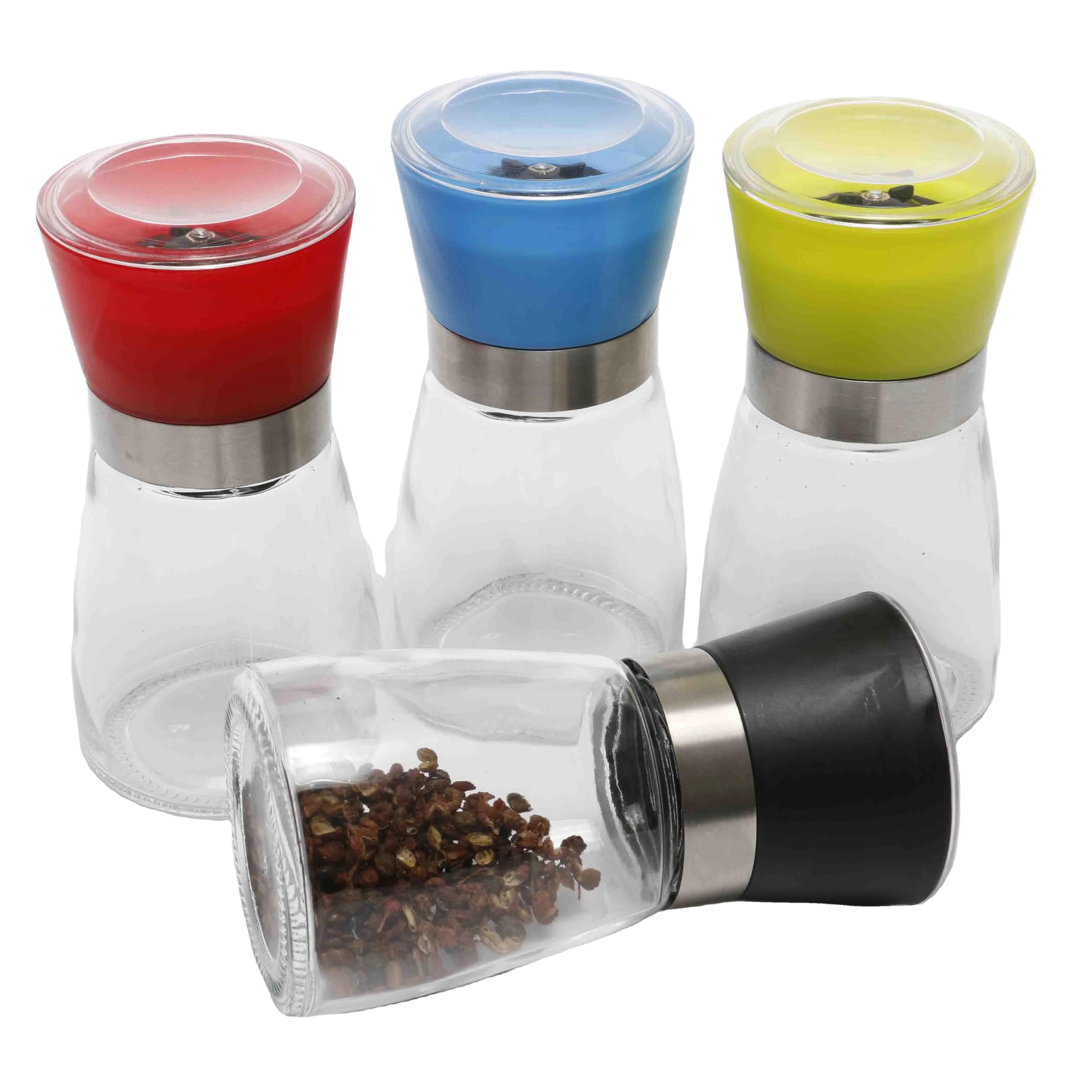 High quality salt pepper grinder set mini spice grinder spice jar glass