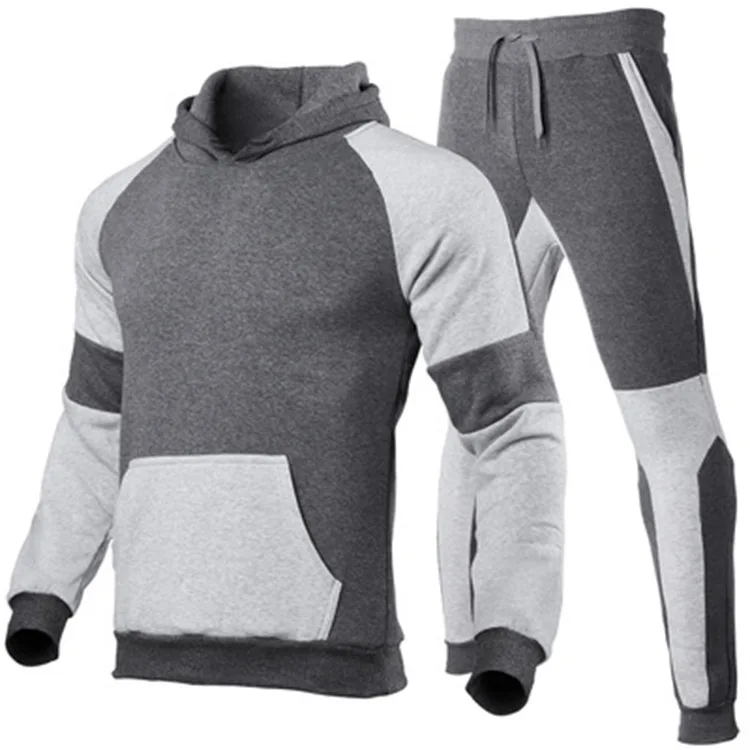 Spring Autumn Color Block Men Sweatsuit Casual Couple Tracksuit Joggers Hoodie Men Two Piece Set