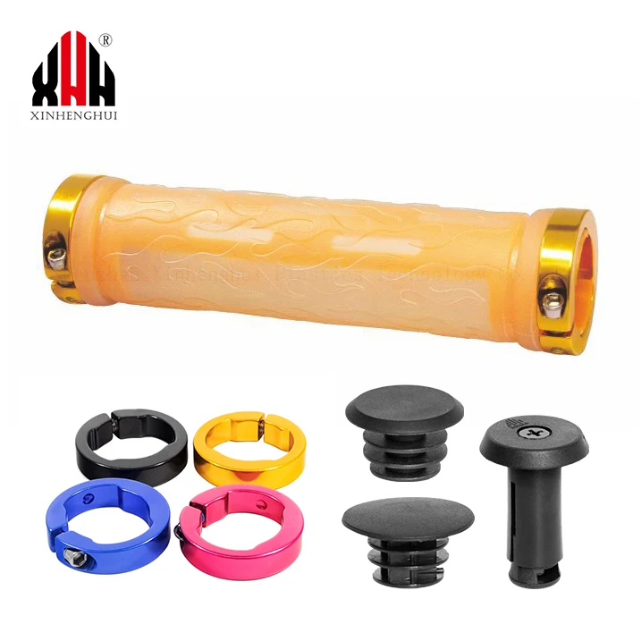 wholesale price bike accessories color rubber lock on aluminum alloy bike grips for mountain road cruiser bike