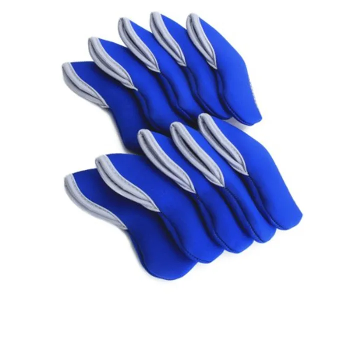 
10pcs BlueNeoprene Window Golf Head Covers Set Headcover for Irons 
