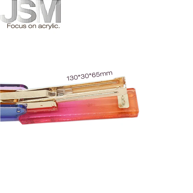 Luxury Metal Office Stationery Gradient Color Acrylic Gold Stapler Hand Stitcher with Staples Acrylic Book Sewer Machine