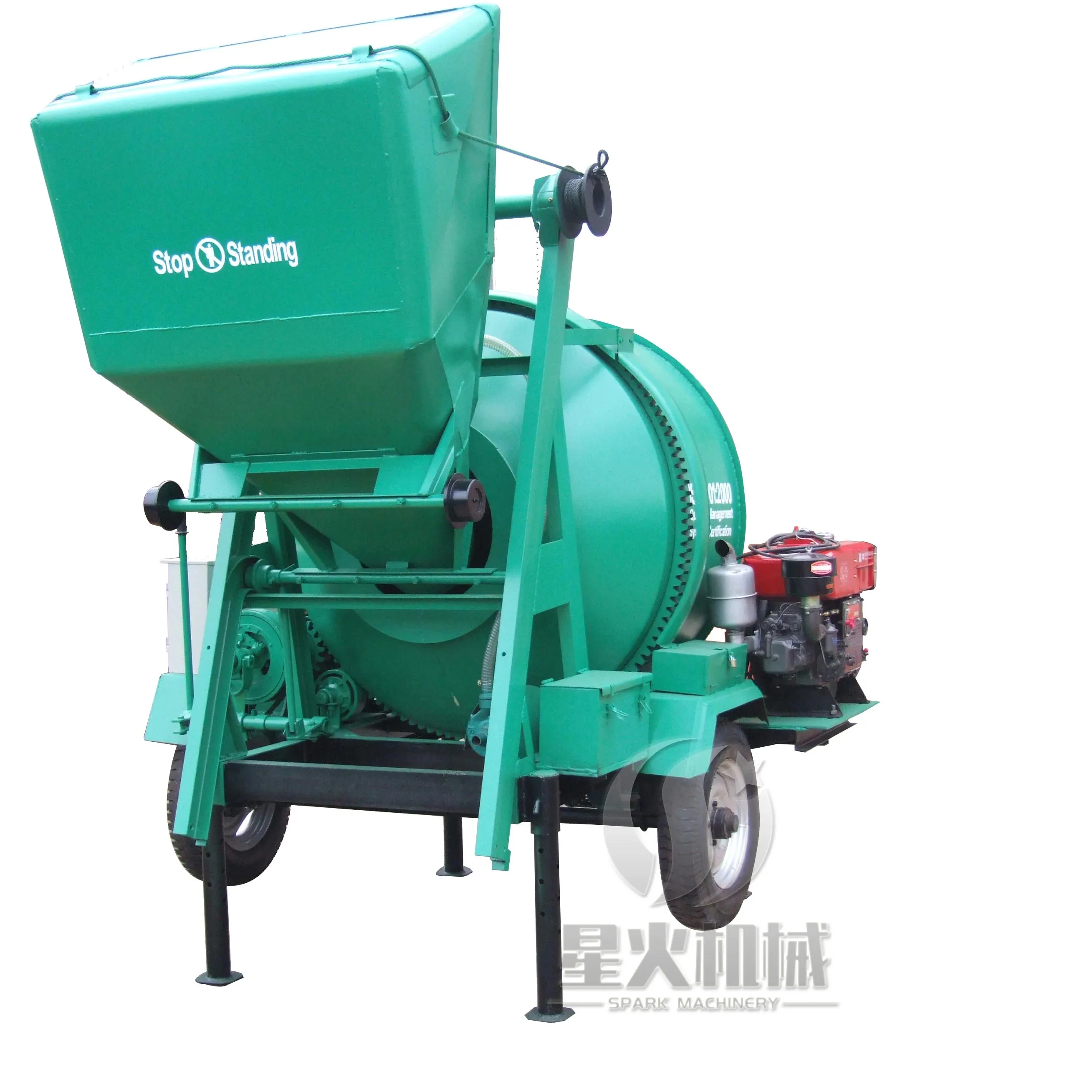Portable Diesel Small Concrete Mixer Machine Self Loading 400L for Sale Movable diesel Cement