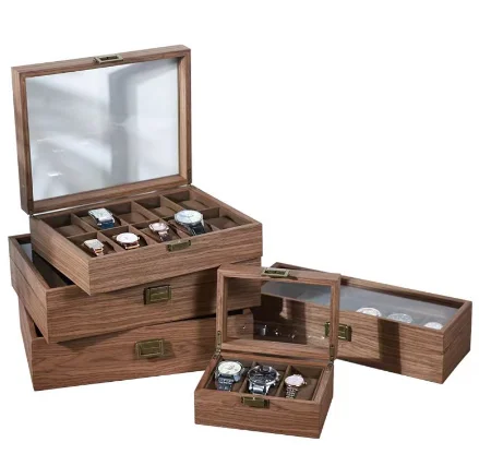 Watch multi-compartment storage box Retro collection custom Logo Engraved watch home box