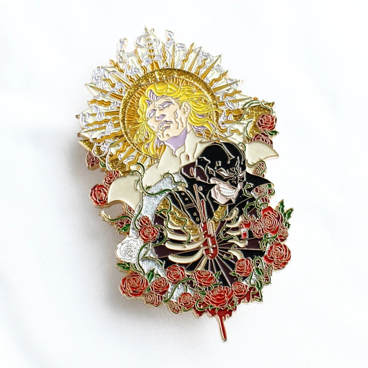 Free quote enamel pin crystal custom liquid gold pin enamel