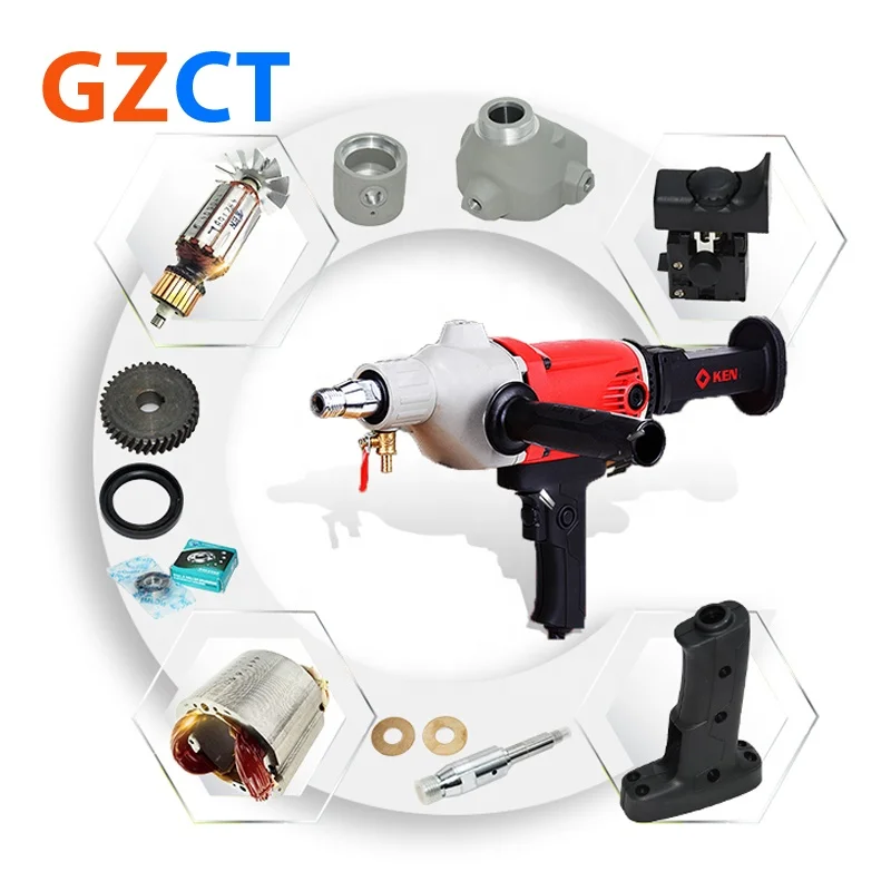KEN  6110B Components Carbon brushes Back Cover Screws Faucets Washers Rotor Water Drill  Rig Accessories