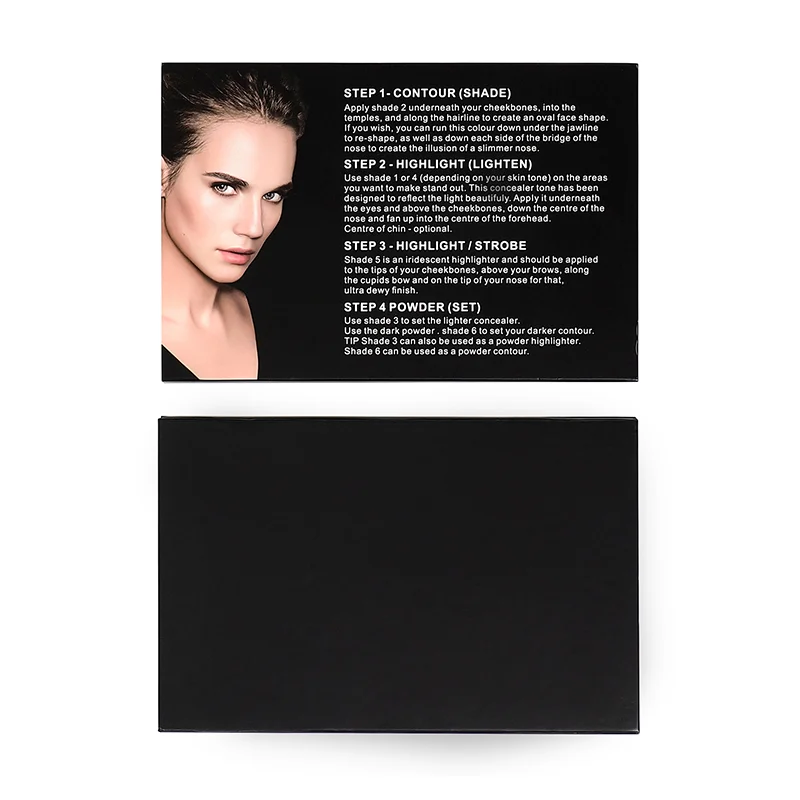 Cosmetic Private Label For Custom Face Retouching Contouring Powder 6 Colors Contour Palette Highlight Make Up Palette