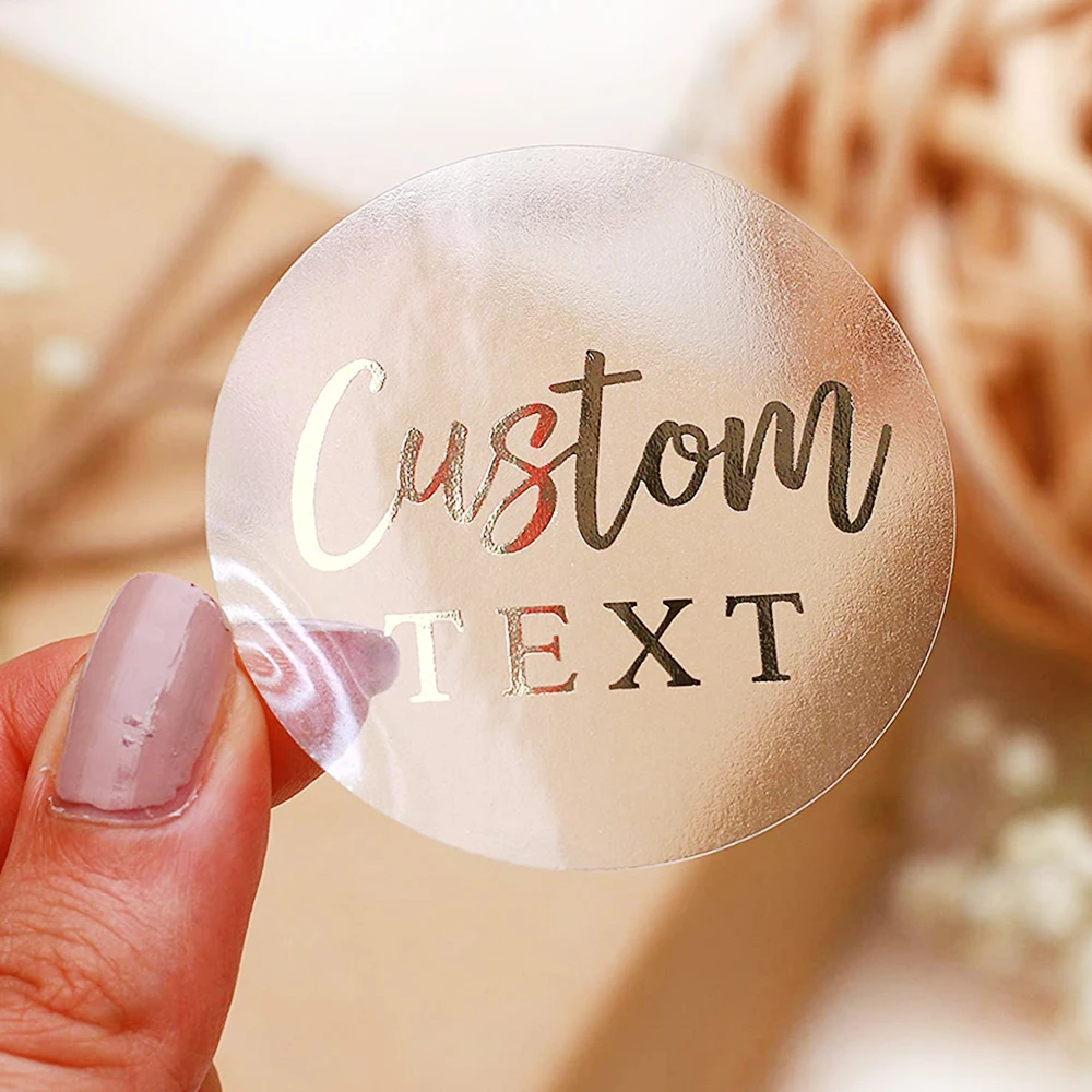 Etiqueta Custom Self Adhesive Packaging Label Logo Printing Waterproof Clear Gold Foil Bottle Jar Transparent Round Logo Sticker