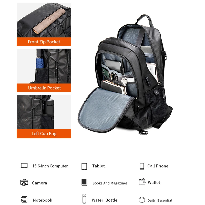 Chinese Travel Business Zaino Men Bag Pack Usb Charger Bags for Man Laptop Back Pack Custom Mochilas Juveniles