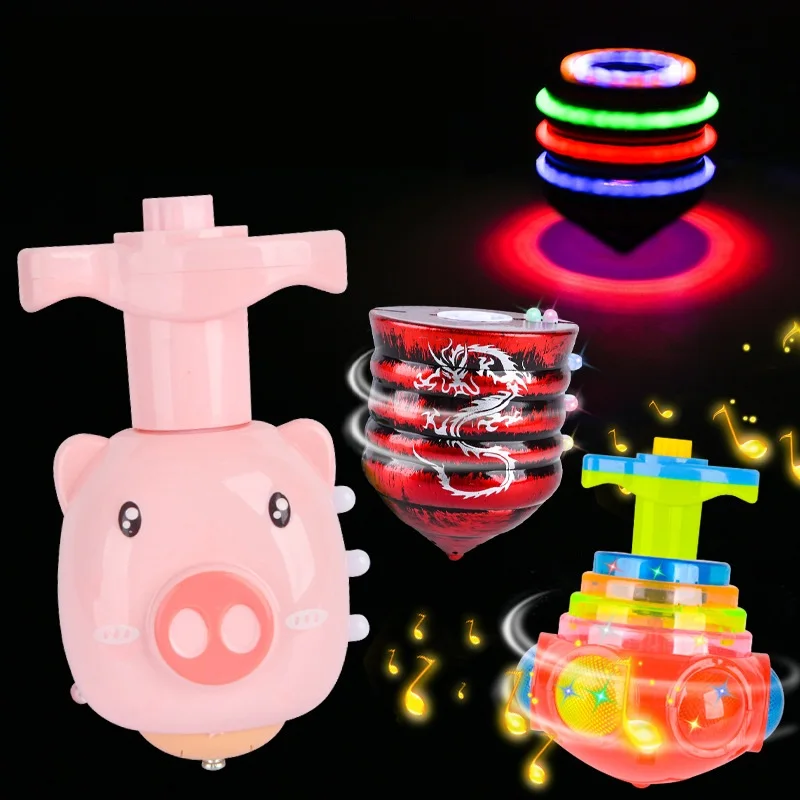 Children gyro toys boys and girls Street stalls Park night market Wholesale toys Light music gyro