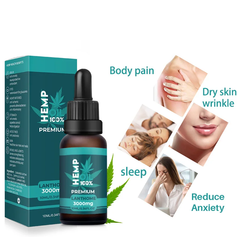 OEM Hemp Face Serum Organic Plant Essential Oils for Pain Relief Relaxation Pressure Sleep Better Improve Skin Hemp Oil