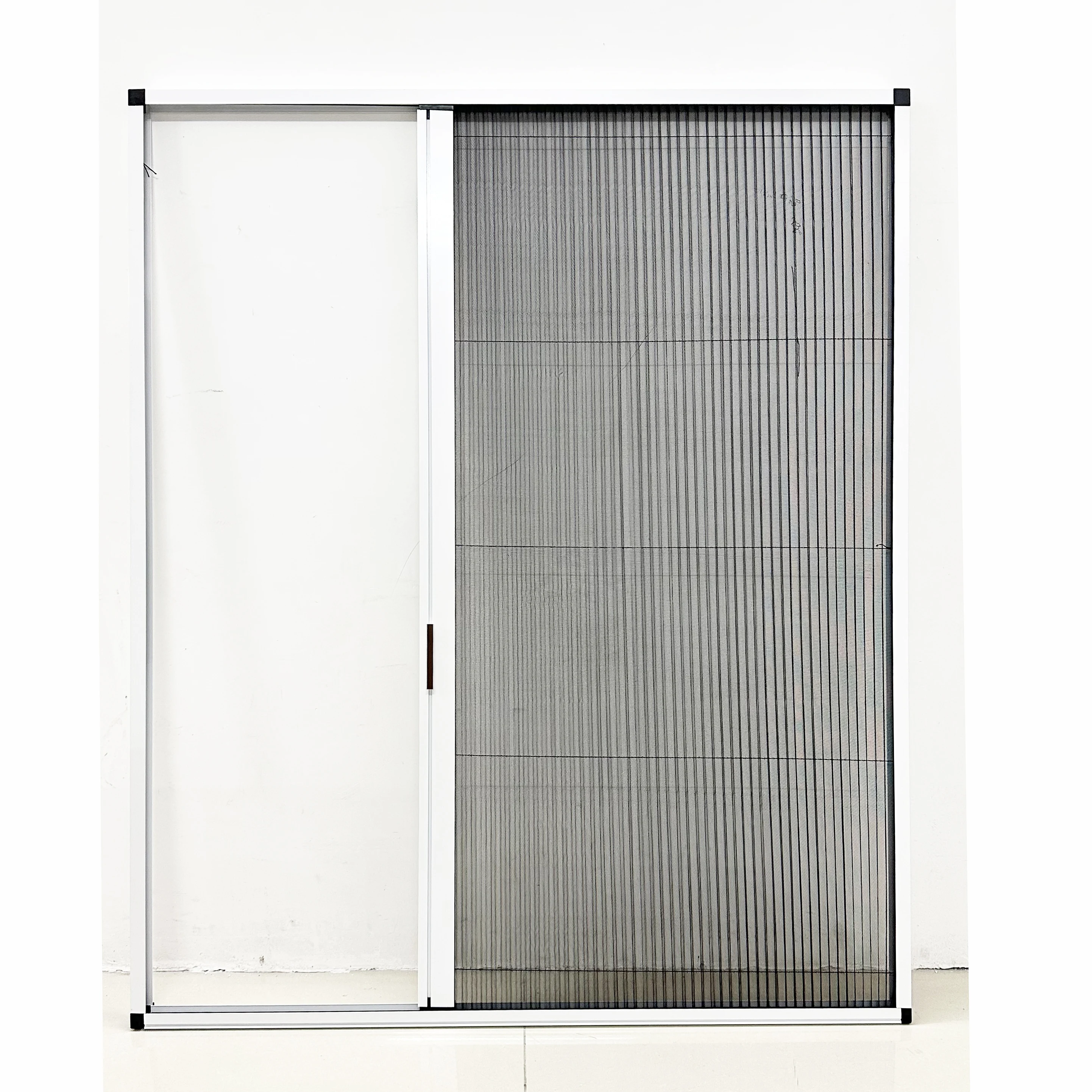 Aluminum alloy frame mosquito net folding metal pleated mesh door trackless pleated insect screen Easy to install