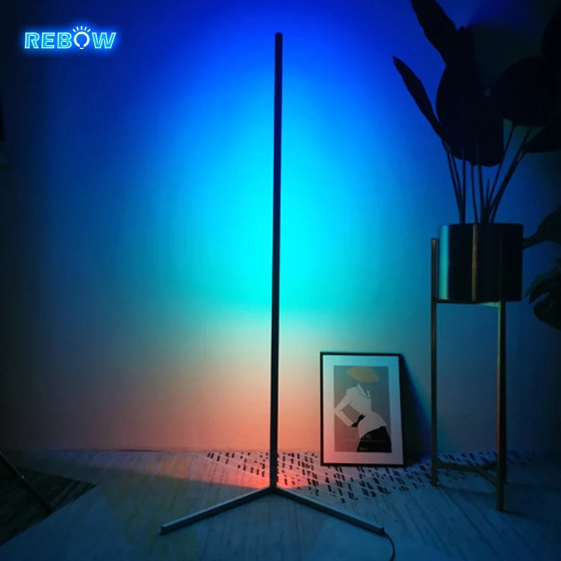  Rebow Прямая поставка декоративный стоячий Штатив для отеля гостиная rgb светодиодная Современная угловая напольная