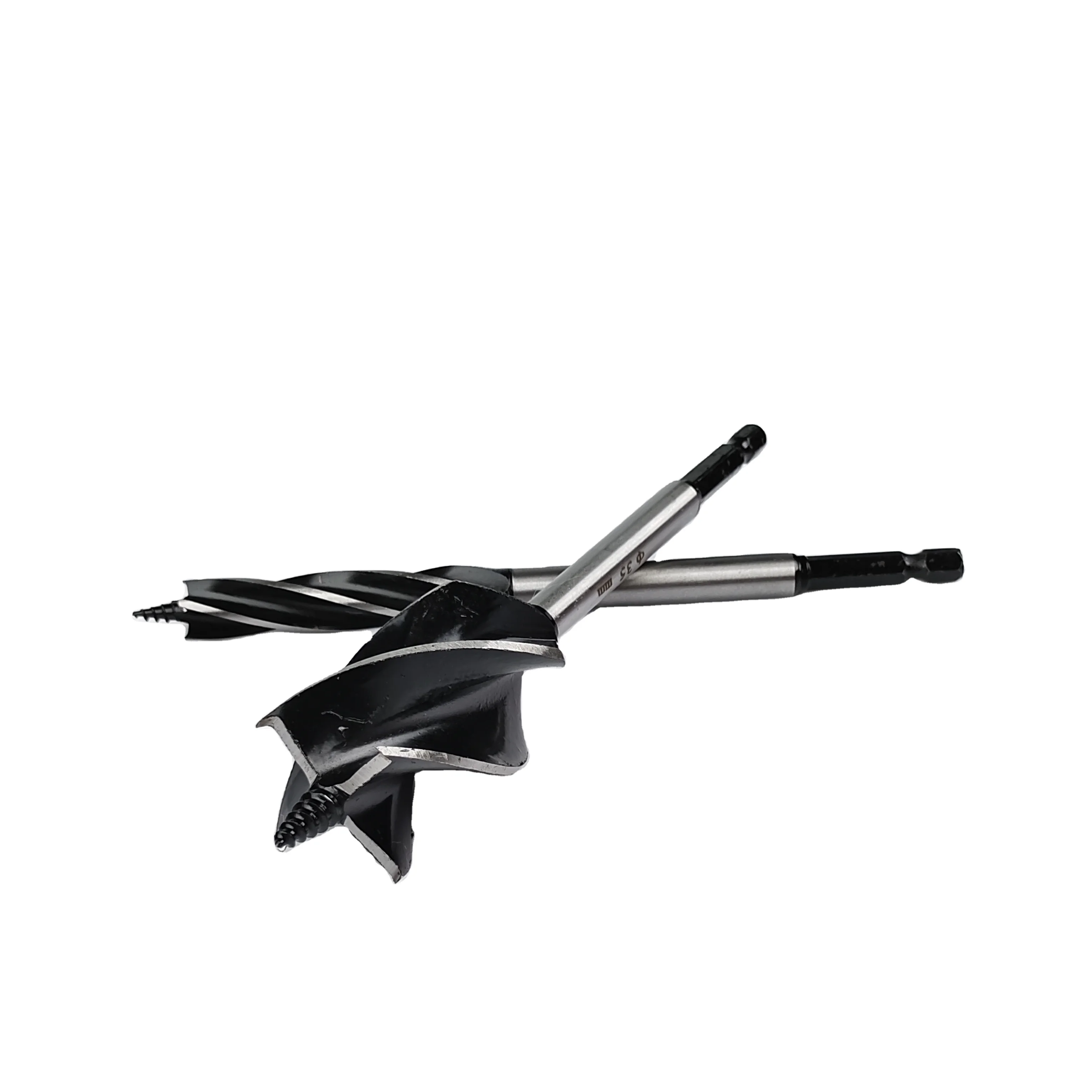 Factory Sale High Quality Hand Electric Drill Hex Shank Four Flutes Quad Cutter Wood Auger Drill Bit for Speed Feed Drilling