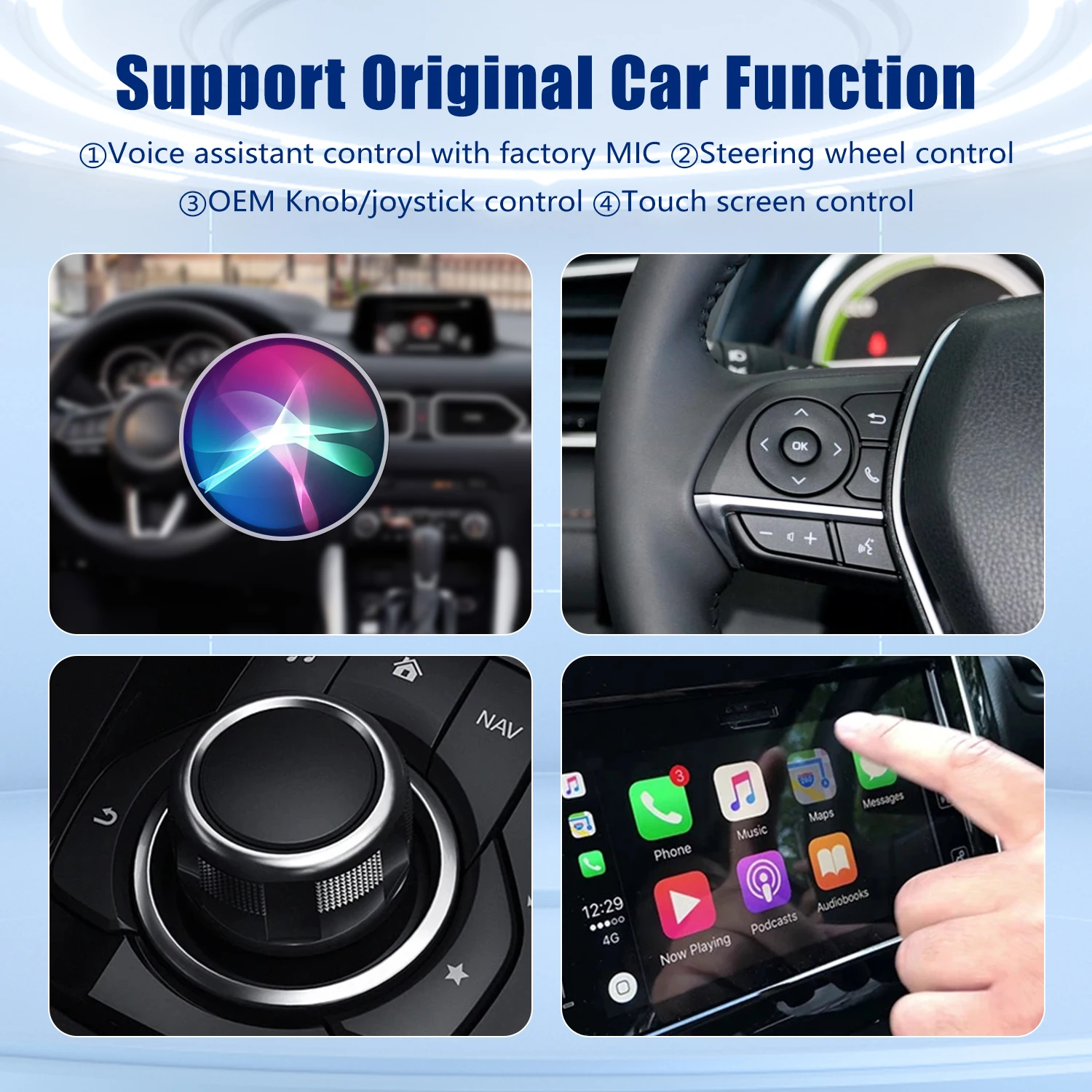 Мини Carplay беспроводной для Toyota Mazda Nissan Camry Suzuki Subaru Citroen Audi Mercedes Kia Ford Opel IOS15