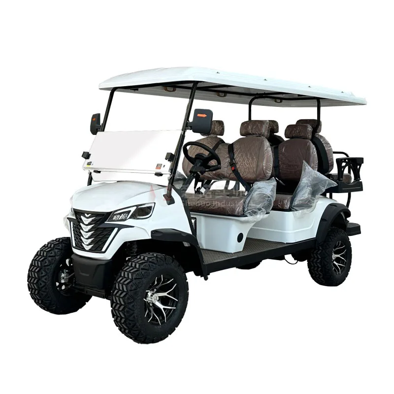 Luxury Gas Powered Golf Cart 4+2 Seater Buggy Scooter